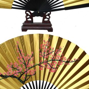 仙宝戏曲专用金扇子中低档泥金扇20骨假糊面戏曲泥金折扇子