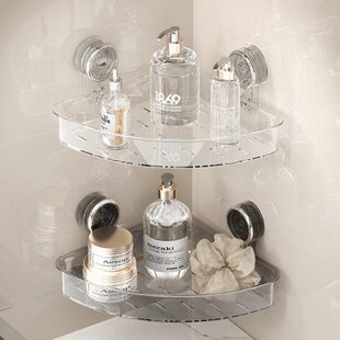 吸盘转角置物架卫生间免打孔三角收纳架浴室厕所洗漱台子上壁挂式