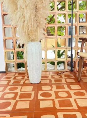 花砖600x600绿色黑白瓷砖水磨石厨房卫生间地砖法式现代防滑全瓷