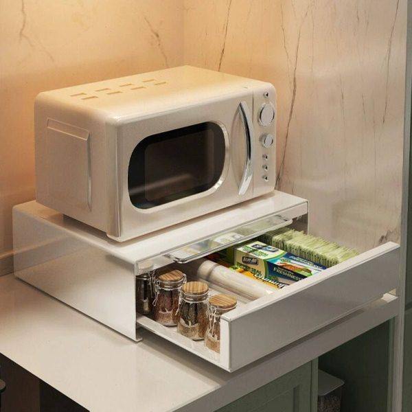 厨房微波炉烤箱咖啡机带抽屉置物架桌面家用双层电饭锅伸缩收纳架,厨房/烹饪用具,微波炉置物架,淘宝优惠券,粉丝福利购,淘宝优惠卷