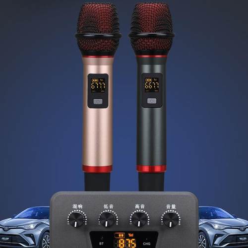 热销K歌神器车载家庭音响多用途两支组合麦克风