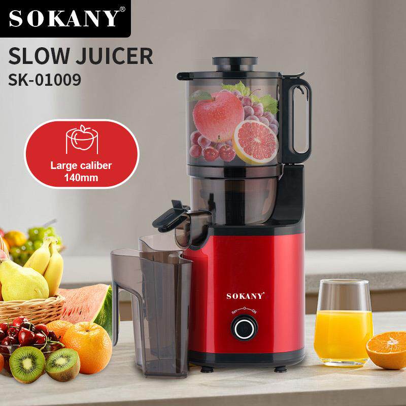 外贸出口SOKANY01009原汁机大口径慢榨机800W多功能家用果汁机