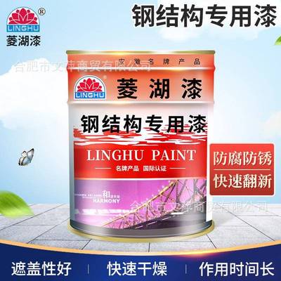 工业建筑钢铁铝防腐蚀涂装油漆金属机械防锈漆菱湖牌钢结构专用漆
