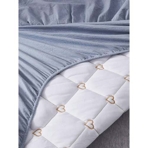 7YX纯棉夹棉床笠单件全棉床裙式床垫保护套加厚带裙边防尘床