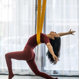 7米微弹力锦纶空中瑜伽吊床家用高空吊绳杂技表演低弹挂布瑜伽馆