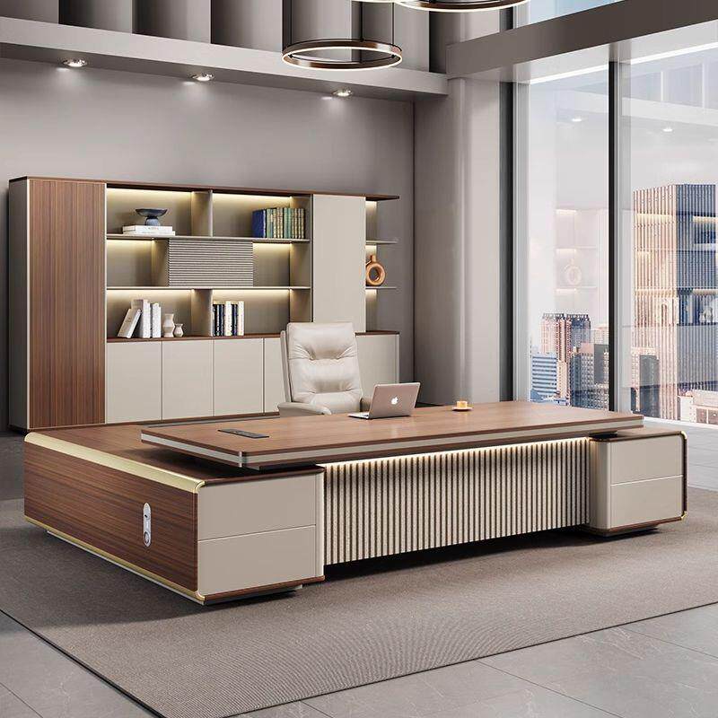 轻老板桌奢公桌简约现代总裁经子理桌领导办公室桌无品牌/办椅组