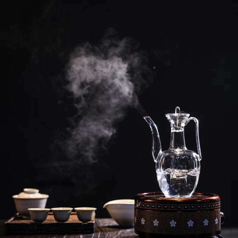仿宋手壶瓜执棱壶壶玻璃透明贵壶可妃hb45加热耐高温小茶家用
