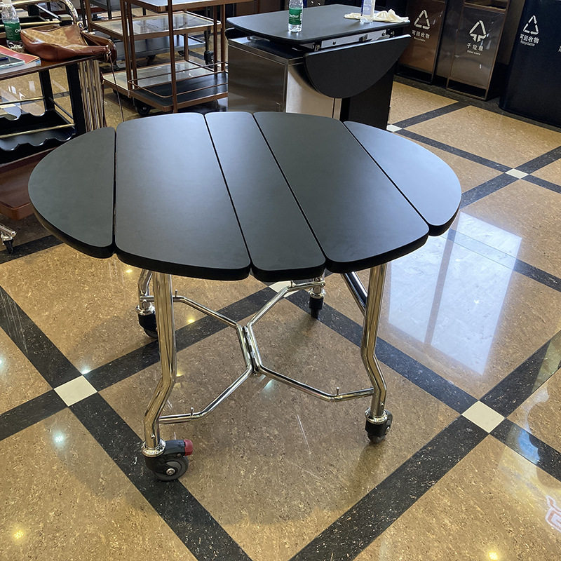 南方酒店用品黑色防火板豪华客房折叠送餐车酒席大厅加台简易饭桌