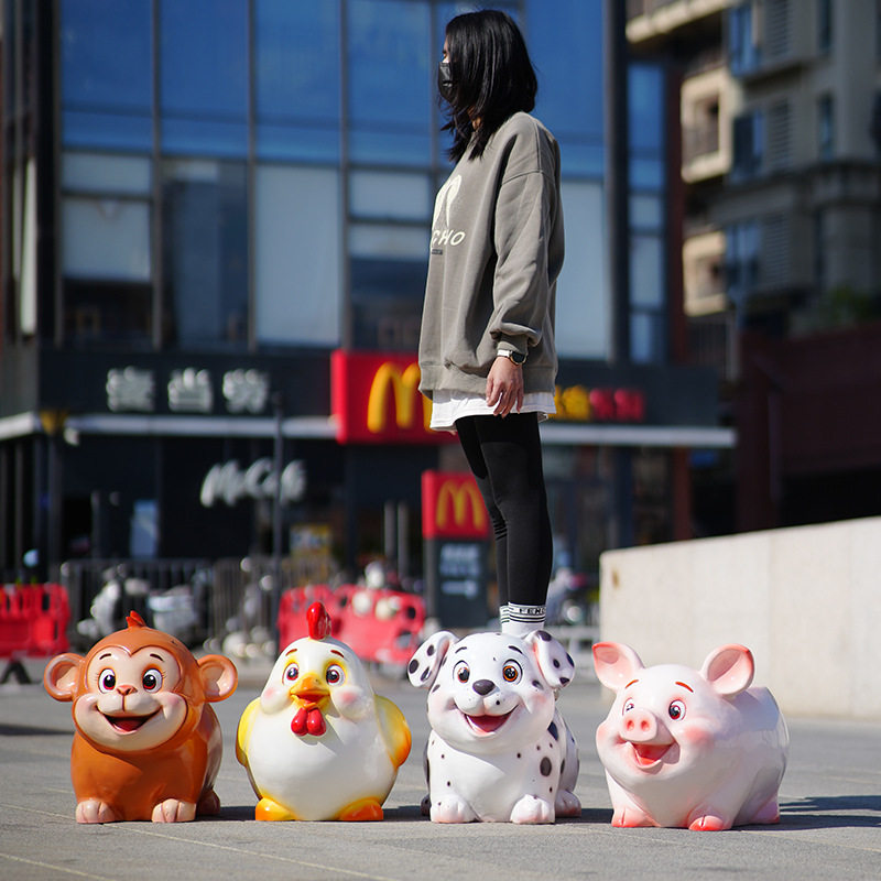 仿真玻璃钢十二生肖幼儿园商场凳子别墅花园庭院公园坐凳小区景观