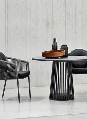 户外桌台椅休闲阳院藤椅三件套组合室外露设台计78049师庭样板房