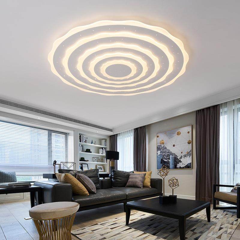 墅大会议室吸顶l灯ed圆形农村别大客厅灯简约档大气高酒店大92510