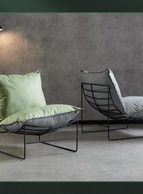 艺型极简奢小25413户网红单人沙发轻客厅阳台休闲铁小沙发椅