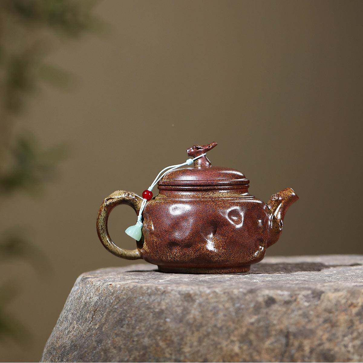 泥爆款分销宜兴紫砂烧壶匠人手工春ZHIFU-44制作原矿柴高温段达摩