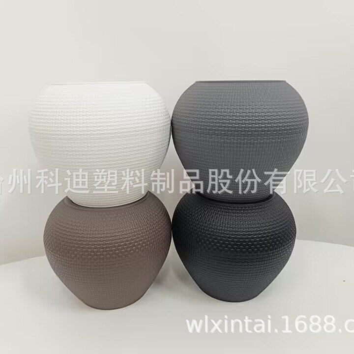 外贸直销KD2223N现代简约圆球型餐厅客厅绿植摆件装饰塑料花盆