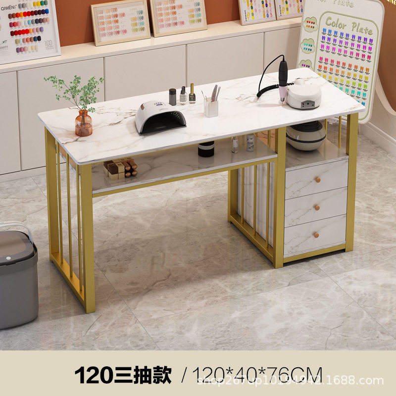 美甲桌带桌椅现代简约单人双人美甲台网红美甲店沙龙家具指甲桌