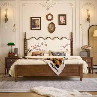 中古古风实木床宋氏美学软包美拉德风主卧式 轻奢18米1303双人床法