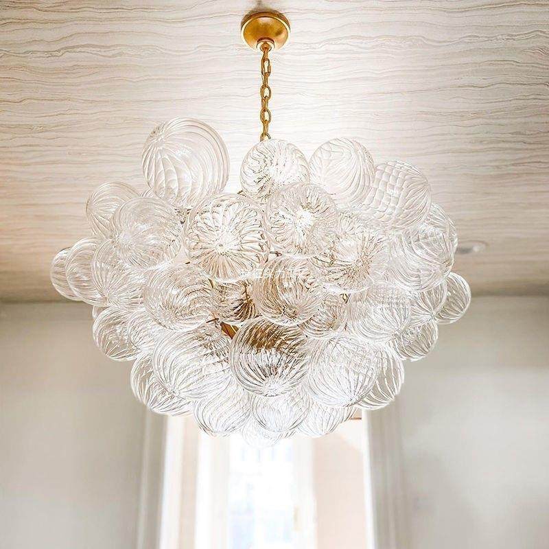 现代美V泡C吊灯式玻璃球餐厅灯衣帽间主室客厅卧别墅大480堂泡灯,家装灯饰光源,智能吊灯,淘宝优惠券,粉丝福利购,淘宝优惠卷