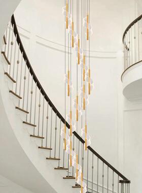 楼梯吊灯现o代简约轻奢长吊灯复楼式中楼空别墅lt80060公寓旋转楼