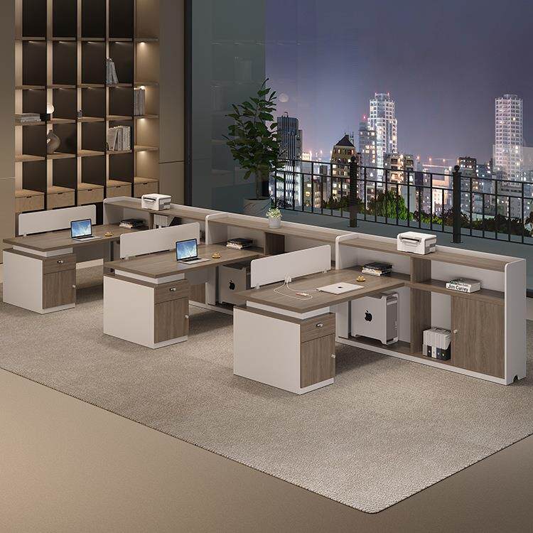 面职室985员办公桌员工位简约现代办公双人对财务桌坐2两人对面工