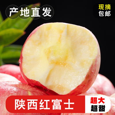 陕西膜袋红富士苹果新鲜水果应一整箱脆甜包邮非大冰糖心丑平苹果