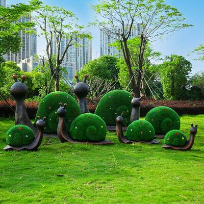 户外玻璃钢仿真草陈皮蜗牛雕塑虫美摆件园林60316景观装小区绿昆