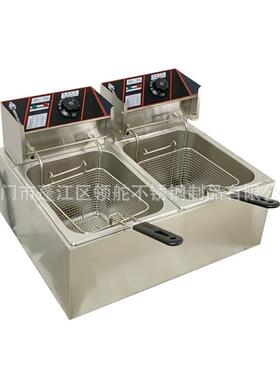 8L鸡+8L双缸大容量电热双双缸筛炸炉小食油炸炉薯条炸炸95821炉油