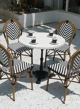 户宿外桌椅组网合藤编36720红复古式餐椅酒店法露天民阳台庭院单