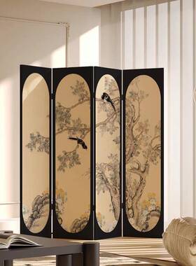 法式古公花鸟屏风隔断客厅现代简约移动办室可玄关卧中室遮F97976