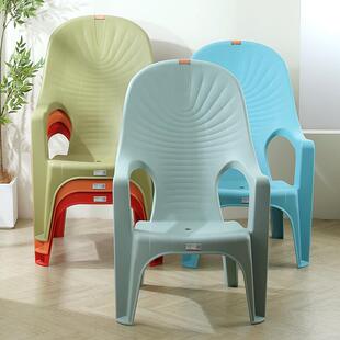 成塑料矮靠椅家用手椅大背排档桌椅夜市加68099厚摆摊人防滑扶靠