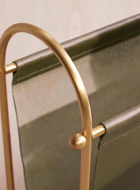 中古奢店SKR金属皮革杂志架样客板房酒轻厅书房收纳储物书架软装