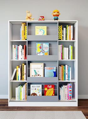 木YV5实儿童书架绘架落地3书柜推62351拉门置物架宝宝玩本具收纳