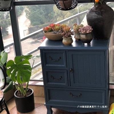 美TJE式乡村实木客厅收纳边柜小柜复古抽式柜子做旧斗柜装饰储狄