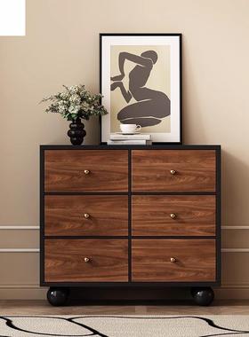 体中7478古日式柜五斗抽屉柜卧置柜实木床室尾柜物储物柜靠墙一五