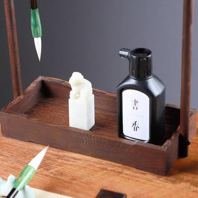 毛笔架笔木挂鸡翅古34273复挂毛笔专用的笔架搁实毛木花梨木笔套