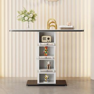 台景奶板玄关入用WEL户轻端靠墙现代桌子风玄关奢家柜代油简约岩