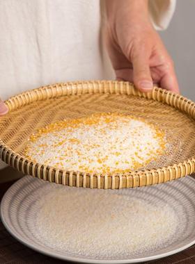 越南编织篮竹编筛子空家件用晾晒筐饺子盘竹簸ELY箕厨六房菜篮筐