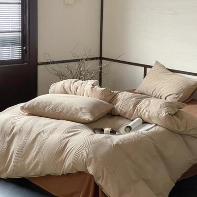 2PZ98725新床花款A类全棉提美拉德菱形四件套纯棉日式简约被套0单