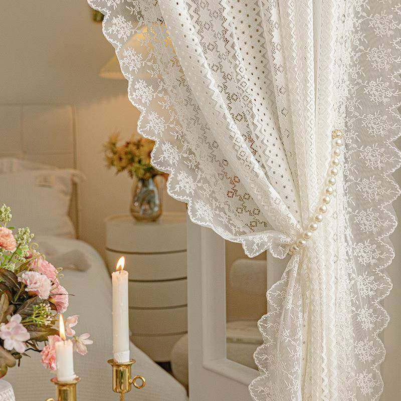 法式窗帘帘轻美丝式复古蕾公主风透ZAD光不奢透人洛可可门纱帘卧
