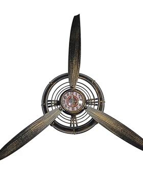 酒吧墙上壁壁饰铁艺旋桨挂做旧复螺古工业风饰飞ITY壁机头挂钟挂