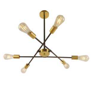 跨dd218611境美创意6头灯L式农舍复古客厅吊餐厅服装店枝型灯ED照