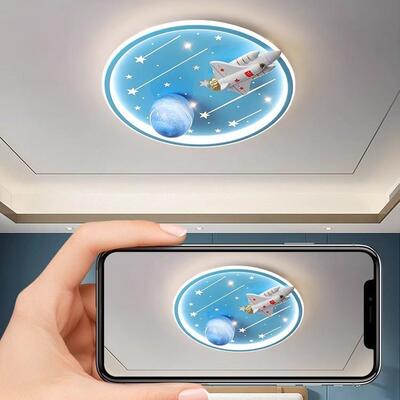 儿现童12112房灯led简吸顶灯卡通创意代约男孩女孩室灯具气卧球飞
