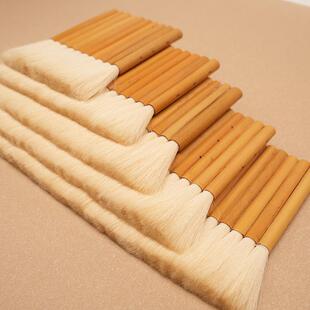 优质竹管纯羊裱毛刷书法国画画排笔底纹刷69215水彩笔刷黄排板刷