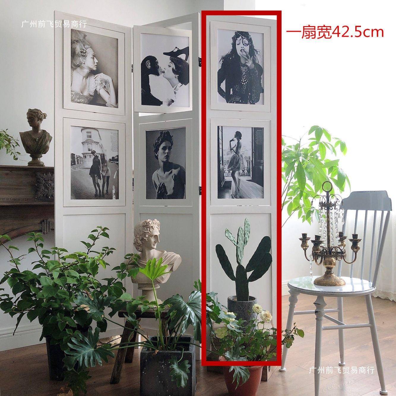 实木相框会屏风欧式展关时尚橱窗艺景术移动69096隔断玄折屏背摄
