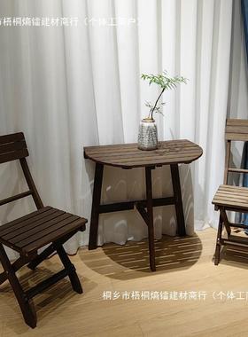 户可型折实木24045叠桌子家用阳台玄关靠小墙多功能吃饭圆方桌椅