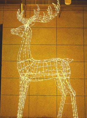 高3米铁架鹿d造型灯le鹿子麋鹿造物型灯户外水防动圣诞造92670型