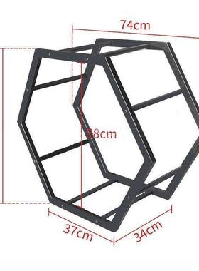 4s汽店轮胎展示架金属六车边形支汽67566架店蜂窝形轮修毂货架