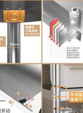 单双层加厚不锈钢工95852店作打台厨酒切菜桌饭店操作台商用荷打