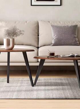 不规创则高低茶QKA几简约代小户型黑胡组桃大小茶几合意沙现发边