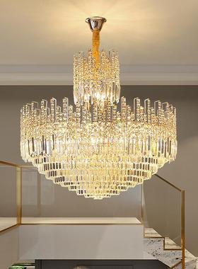 别复式楼大17533吊灯现代简约墅客厅晶水灯轻奢酒店大厅灯中空高