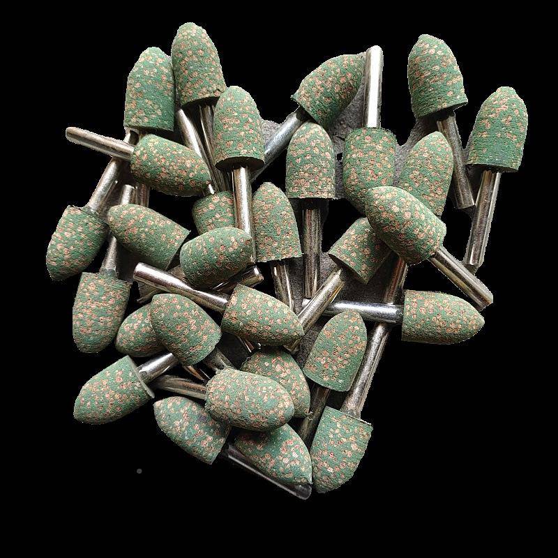 1芝麻头打磨磨抛光GJX橡皮海绵磨柄662025模具修磨电磨绿色磨头头